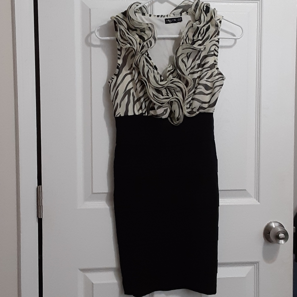Women's petite zebra dress